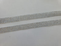 Galon de 4 rangs de strass argenté 1 mètre