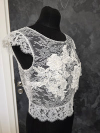 Top mariée dentelle ivoire clair – Taille 40 – Fabriqué en France – Lambert Créations · vue 2