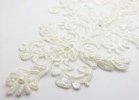 Grand motif losange perles et strass ivoire pour robe de mariée · vue 3