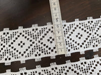 Galon de Dentelle Guipure – Motif Géométrique | Ivoire Clair | 5 cm de Large | Vente au Mètre · vue 3