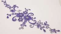 Motif en dentelle violet fil argenté pour mariage / mariée / cocktail à coudre · vue 2