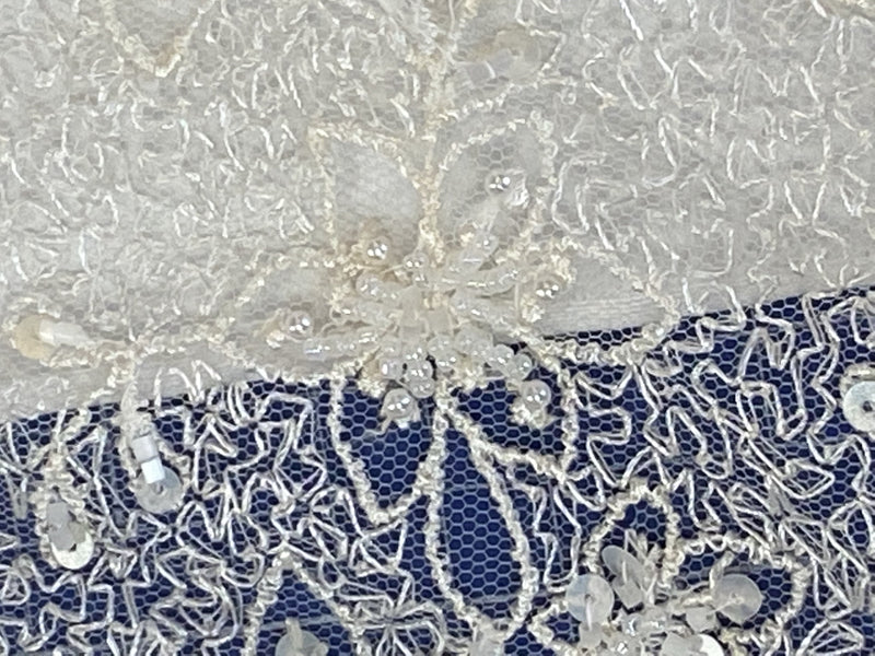 Dentelle perlée écru COUPON