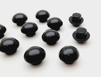 Boutons demi perle noir brillant lot de 12