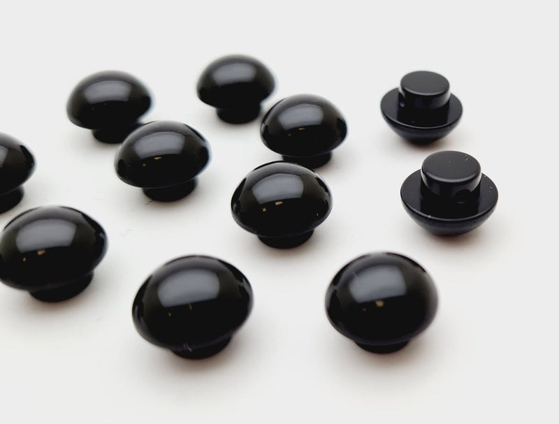 Boutons demi perle noir brillant lot de 12