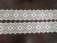 Galon de Dentelle Guipure – Motif Géométrique | Ivoire Clair | 5 cm de Large | Vente au Mètre · vue 4