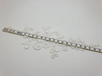 Motif blanc fleuris argenté · vue 4