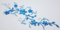 Motif appliqué bleu cobalt pour robe de mariée