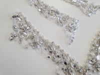 Set motif encolure V et 2 motifs strass et perles robe cocktail mariée · vue 2