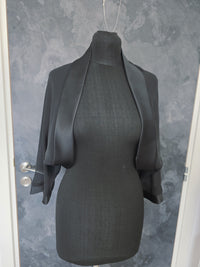 Boléro noir fluide en mousseline – Manches chauve-souris – Taille XL 42 · vue 2
