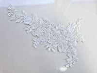 Grand motifs ivoire fleurs brillant sequins 10110 · vue 4