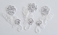 Lot de 3 motifs ivoire avec strass