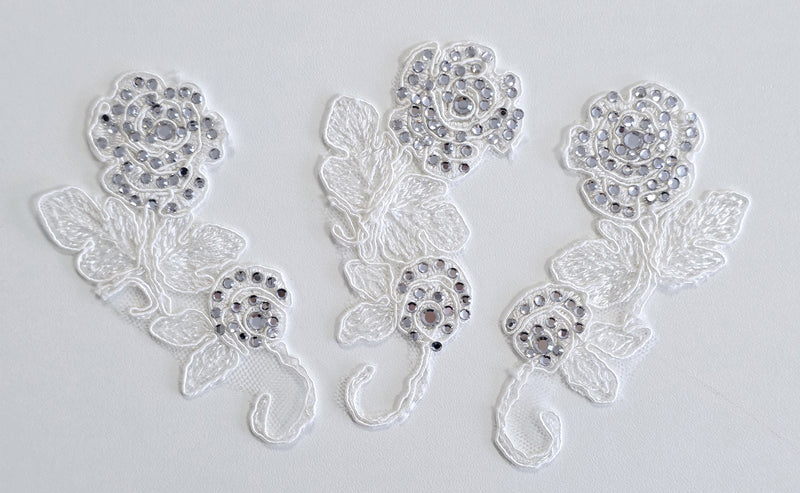 Lot de 3 motifs ivoire avec strass