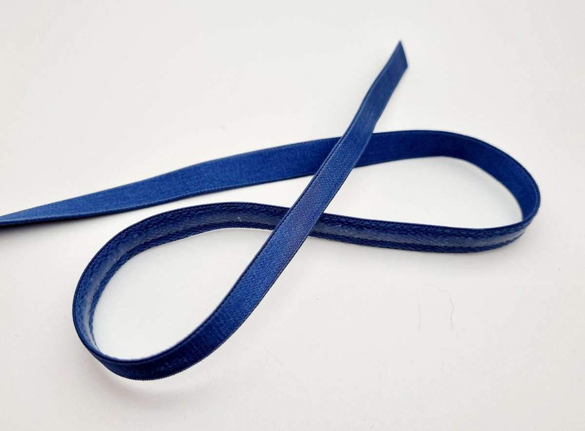 élastique anti glisse bleu marine 12mm