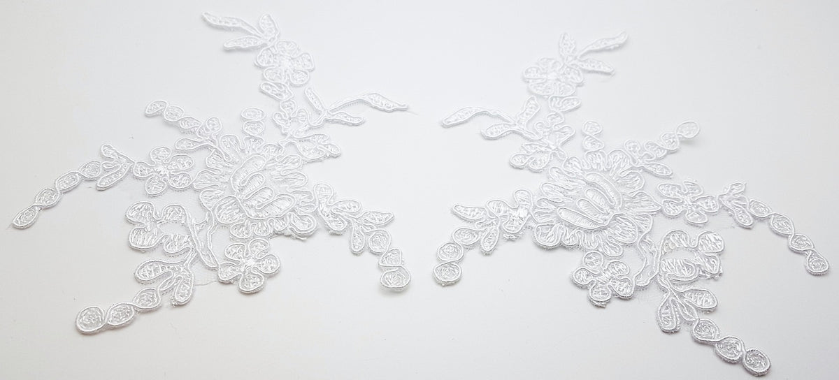 Dentelle motif appliqué ivoire ou blanc pour robe de mariée
