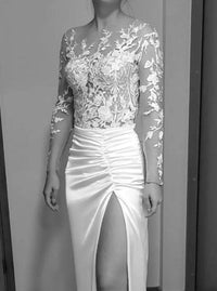 Dentelle pour robe de mariée,  tulle brodé branches et fleurs · vue 8