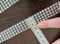 Galon de 4 rangs de strass argenté 1 mètre · vue 2