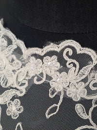 Top en dentelle manches courte pour mariée ivoire · vue 8