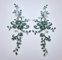 Motif en dentelle vert foncé , fil argenté T368 · vue 4