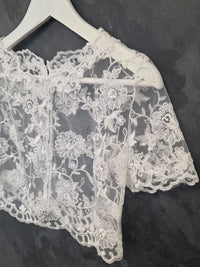 Top en dentelle manches courte pour mariée ivoire · vue 11