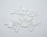 Motif fleurs et feuilles à coudre pour robe de mariée T670