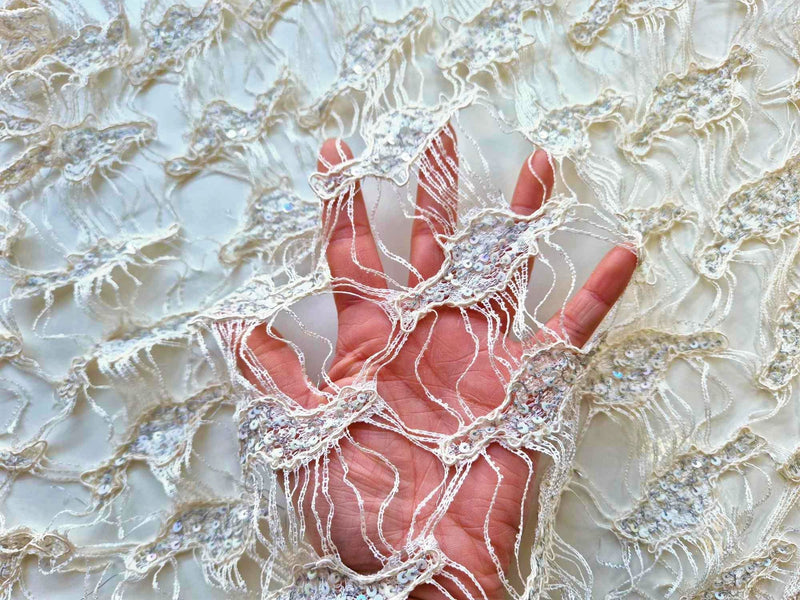 Dentelle beige sable vintage coupon de 2M