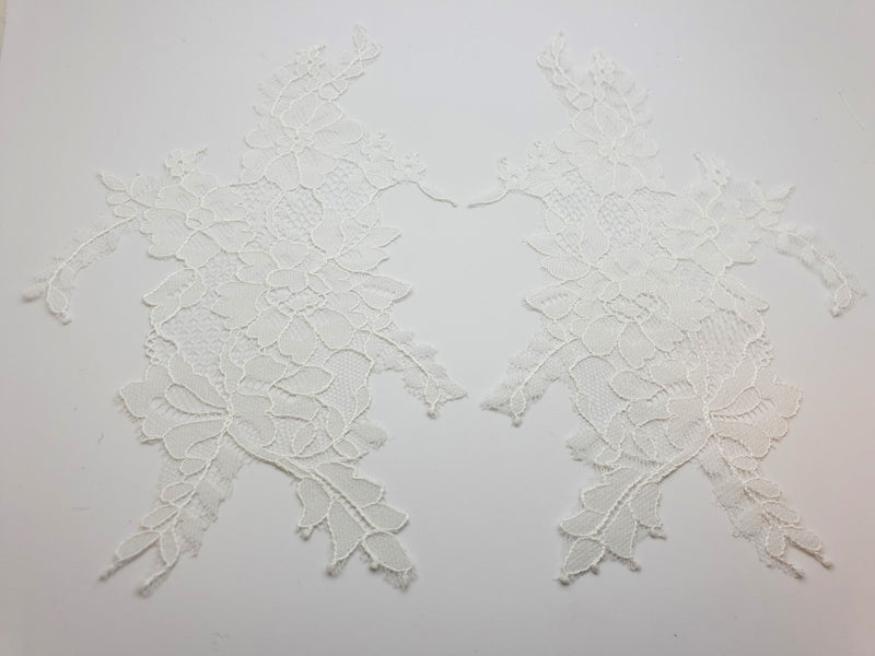 Motif pour robe de mariée dentelle fine ivoire