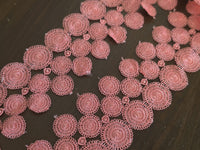 Galon rose corail dentelle mandala - Vendu au mètre - · vue 4
