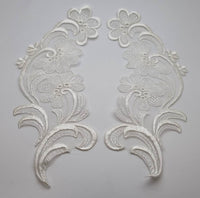 Motif en dentelle ivoire nacré arabesque pour robe de mariée