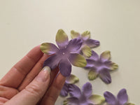 Lot unique de 30 fleurs DIY violet dégradé vert · vue 2