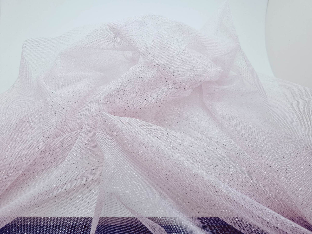 Tulle pailleté fluide rose lilas