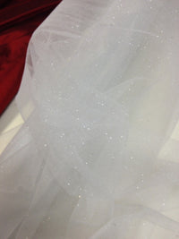 Tulle pailleté pour robe de mariée blanc ou ivoire silver grande largeur laize 300 · vue 2