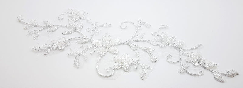 Motif brillant blanc pour robe de mariée