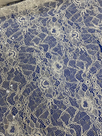 Dentelle pour robe de mariée avec sequins ivoire/blanc