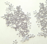 Lot de 4 motifs en dentelle gris à coudre · vue 2