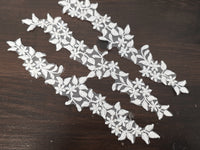 Lot unique de 3 motifs fin blanc avec perles
