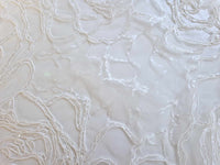 Dentelle grandes roses brillante sequins ivoire 91989
