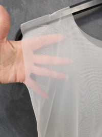 Top en tulle ivoire pour création robe de mariée – Base modélisme – Toile blanche transparente – Fermeture crochet dos · vue 6