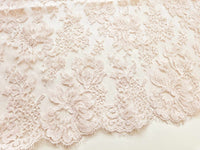 Dentelle nude rosé brodé sur tulle · vue 2