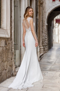 Robe de mariée sirène Jupe crêpe taille 40 · vue 2