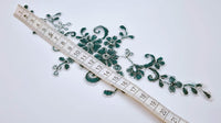 Motif en dentelle vert foncé , fil argenté T368 · vue 3