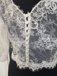 Top de mariée dentelle ivoire – Manches 3/4 – Taille L · vue 2