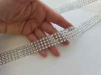 Galon de 4 rangs de strass argenté 1 mètre · vue 3