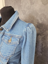 Veste jeans pour mariée manches bombées · vue 5