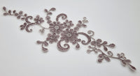 Motif en dentelle taupe fil argenté pour robe mariée cocktail soirée · vue 4