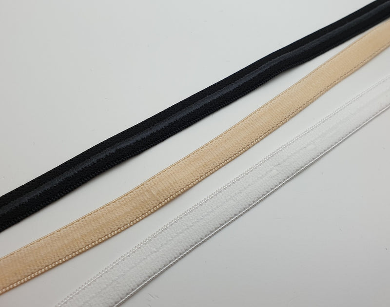 Elastique Anti-glisse Noir/ivoire/Nude 12mm