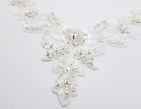 Motif  V strass et perles ivoire pour encolure robe de mariée · vue 3