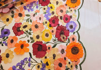 Tulle brodé fleuris 3D coloré 935777