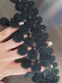 Galon noir ronds mandalas , coupon 2 mètres · vue 3