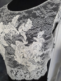 Top mariée dentelle ivoire clair – Taille 40 – Fabriqué en France – Lambert Créations · vue 4