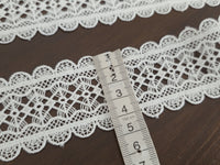 Galon dentelle guipure macramé ivoire clair 4,5 cm – bohème robe de mariée – au mètre · vue 3